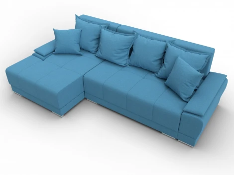 Диван угловой Лига-119 угол левый (ДСП,Брус,Фанера,ЛДС,Рогожка/Голубой) Лига Диванов 137087L
