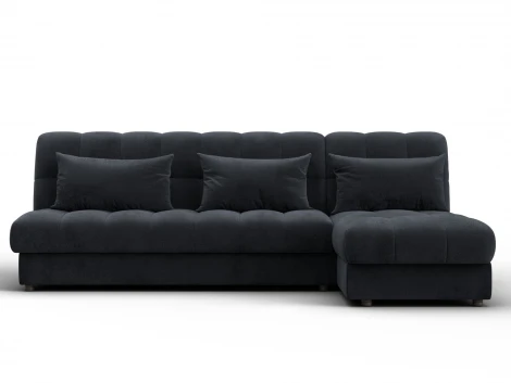 Диван угловой Лига-116 НПБ угол правый (ДСП,ЛДСП,Велюр/Темно-серый) Лига Диванов 136950