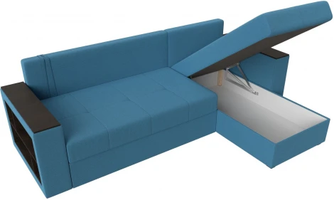 Диван угловой Дубай Лайт правый угол (Голубой/Рогожка) Лига Диванов арт.121641