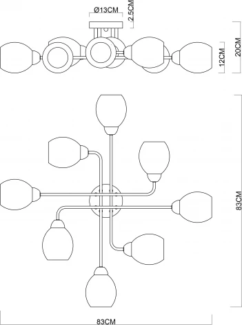 Потолочная люстра Arte Lamp Andrea A8141PL-8BK (220V)