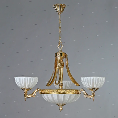 Люстра подвесная Ambiente by Brizzi Navarra, 6 ламп, золото с белым