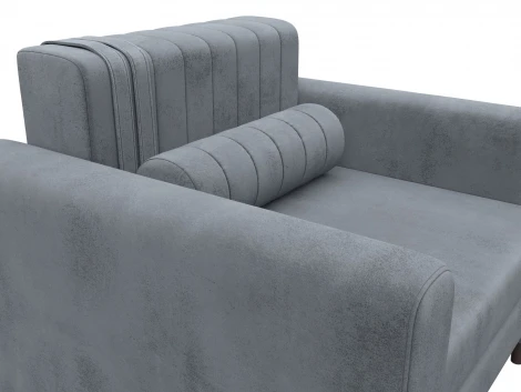 Кресло Лига-070 (ЛДСП,Брус,Фанера/Дерево/Велюр/Серый) Лига Диванов 132554