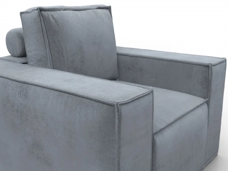 Кресло Лига-081 НПБ (ДСП,Велюр/Серый) Лига Диванов 134991