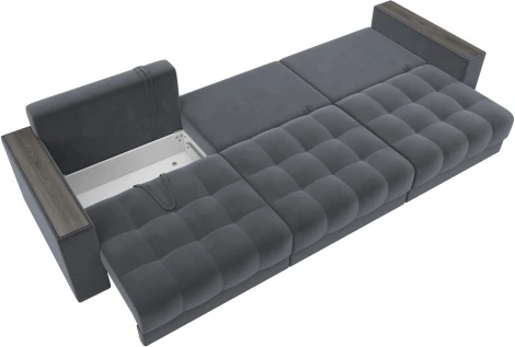 Диван прямой с декором Лига-049 НПБ Лонг Лига Диванов (Велюр) арт.128424