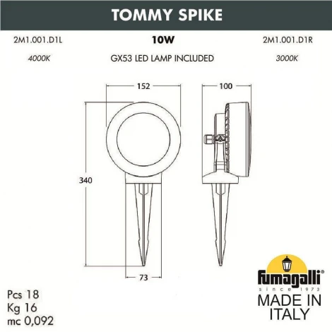 Прожектор уличный Fumagalli Tommy 2M1.001.000.AXD1L (220V, IP66)