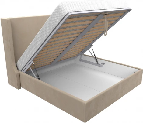 Кровать интерьерная Ларго 180 (Бежевый/Велюр) Лига Диванов арт.120723