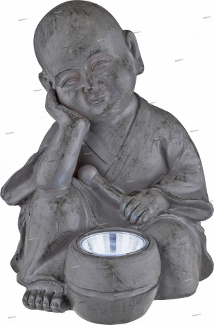 Светильник декоративный уличный светодиодный на солнечных батареях Globo Монах, 1 лампа, серый с черным