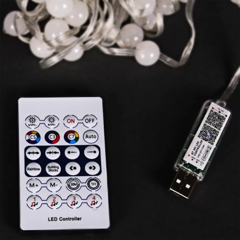 Гирлянда светодиодная светодиодная 10 м с питанием от USB и пультом Sneha A-966 RGB