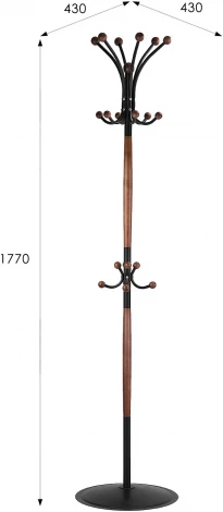 Вешалка напольная Д 1 ЛАЙТ черный/средне-коричневый от фабрики Mebelik