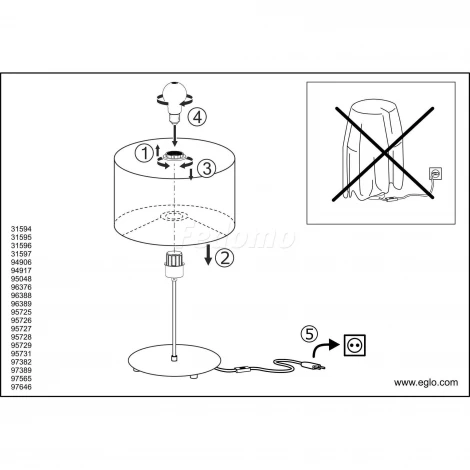 Интерьерная настольная лампа Eglo Viserbella 97646 (220V)