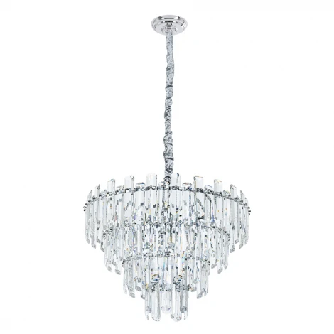 Подвесная люстра каскадная большая Rosie 3511/02 LM-8 Divinare (220V, хрусталь, на цепи)