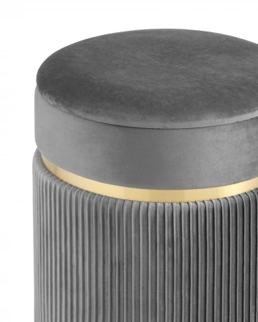 Пуф Миранда с ящиком серебро велюр серый УТ000036071
