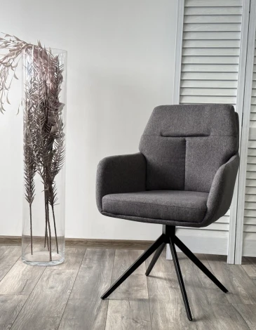 Стул Mon 360 град. поворот. Серый Family-022, ткань / черный каркас / Товарный знак DISAUR