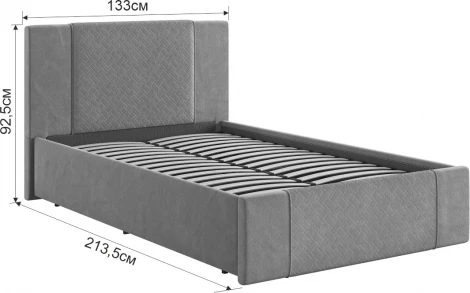 Кровать с подъемным механизмом Хлоя 120х200 см Mebelson (ДСП,Ткань/Латте) арт.ZP.KM1.2-24.2763