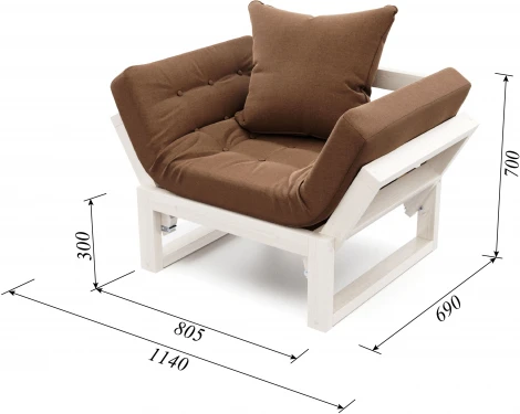 Кресло Arsko Амбер беленый дуб коричневая рогожка