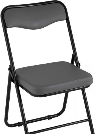 Складной стул Stool Group Джонни экокожа серый каркас черный матовый УТ000035362