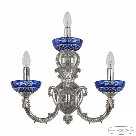 Бра Bohemia 7109 7109B16/2+1/210 Ni P Clear-Blue/H-1J