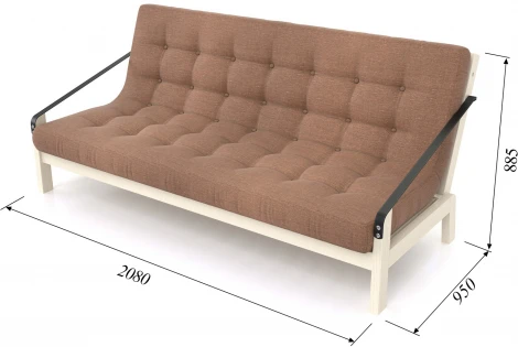 Диван Arsko Локи беленый дуб коричневая рогожка