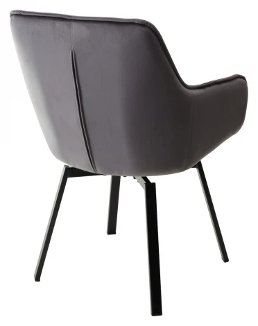 Стул M-City MAVERICK BLUVEL-14 GREY/ черный каркас, поворот.360 град.