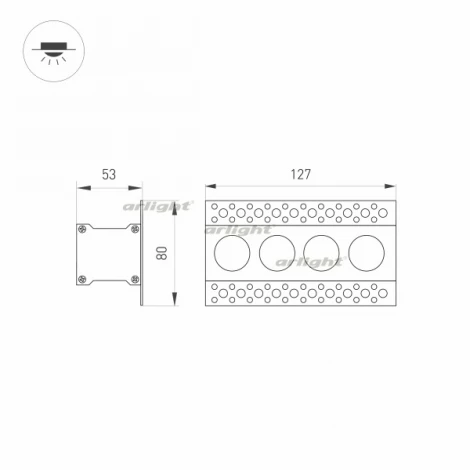 Светильник линейный встраиваемый LED MS-ORIENT-BUILT-TRIMLESS-TC-S38x127-10W Warm3000 (WH-BK, 30 deg, 230V) (Arlight, IP20 Металл) 031924