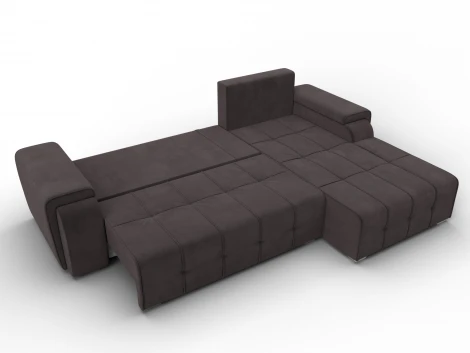 Диван угловой Лига-121 правый угол (ДСП,Брус,Велюр/Коричневый) Лига Диванов 137349