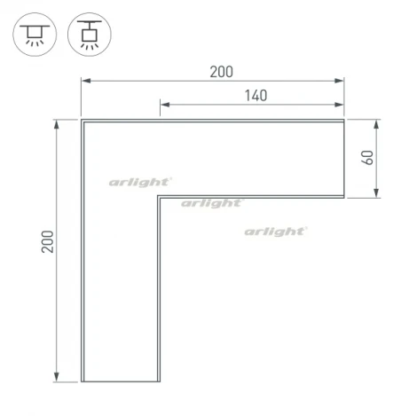 Угол SL-LINE-6070 (Металл) 030141 Arlight