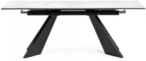 Керамический стол Woodville Ливи 140х80х78 белый мрамор / черный 532400