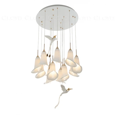 Подвесная люстра Cloyd Osanna 11889 (цветы, птички)