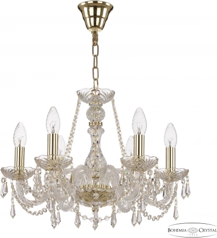 Подвесная люстра Bohemia 104 104/6/165 G (220V, подвески, на цепи, подсвечник, свеча)