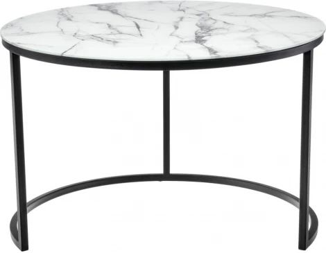 Набор кофейных столиков Bradex Home Tango белый мрамор с черными ножками (RF 0601)