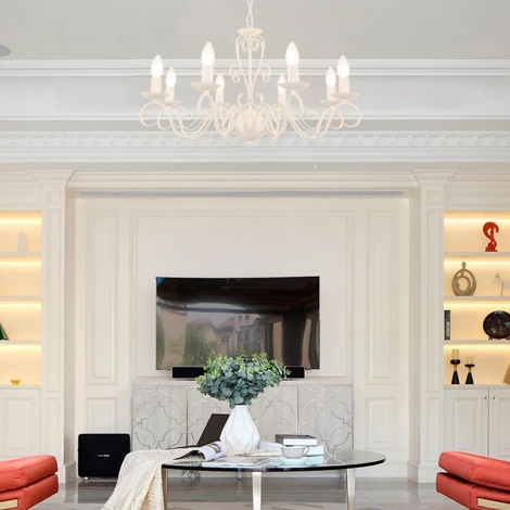 Подвесная люстра Arte Milano AM341369 341369/8 WT (220V, на цепи, подсвечник, свеча)