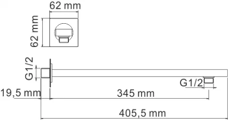 Кронштейн для верхнего душа Wasserkraft Sauer A183