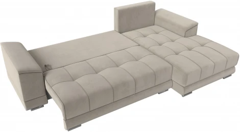 Диван угловой НордСтар правый угол (Бежевый/Микровельвет) Лига Диванов арт.121113