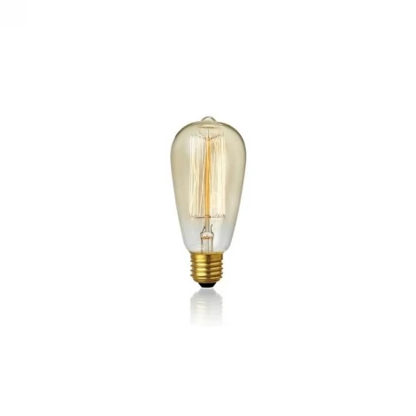 Ретро лампочка накаливания Эдисона груша прозрачная E27 60W 220V желтое свечение MarkSlojd Carbon 106186