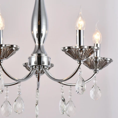 Подвесная люстра ILLUMICO IL1241-5PPA-29 CR (220V, подвески, на цепи, подсвечник, свеча)