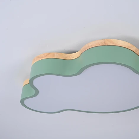 Потолочный светильник Wi-Fi Cloud Eco D83 Green By ImperiumLoft Cloud-Eco01 (для детской, LED, 220V, голосовое управление, умный дом - Алиса, тучи)