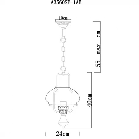 Подвесной светильник Arte Lamp Armstrong A3560SP-1AB (220V, на цепи, круглые, под старину)