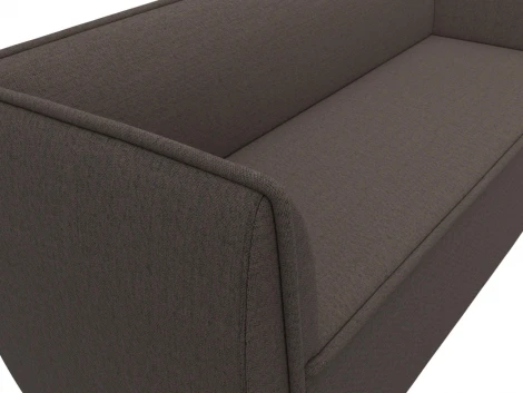 Диван кухонный прямой Бергамо 3-х местный (Коричневый/Рогожка) Лига Диванов арт.122444