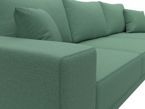 Диван угловой Льюес правый (Зеленый/Рогожка) Лига Диванов арт.124722