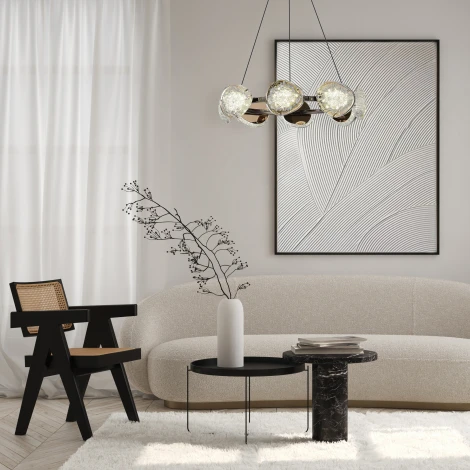 Подвесной светильник ST Luce Enigma SL6018.203.64 Черный/Золотистый LED 1*64W 4000K