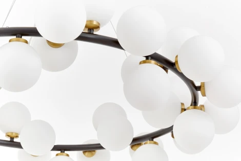 Подвесной светильник Lumina Deco Marsiada LDP 6033-40 BK+MD (220V, на тросе, шарики, молекулы)