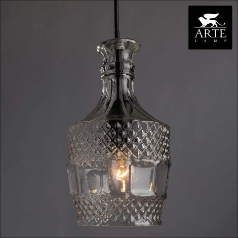 Подвесной светильник Arte Lamp Caraffa A8066SP-1BK (220V, на проводе, бутылка)