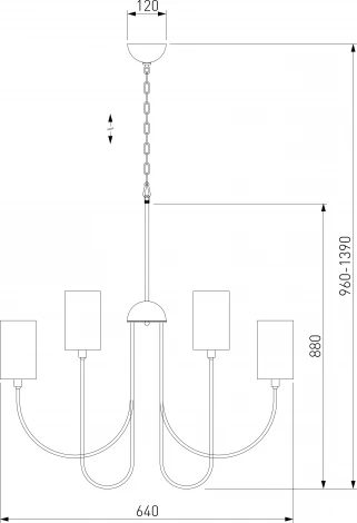 Подвесная люстра Wi-Fi Eurosvet Abbey 60164/6 латунь (220V, управление смартфоном, голосовое управление, умный дом - Minimir Home, Алиса, Маруся, Салют, на цепи)