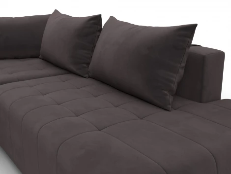 Диван угловой Лига-103 НПБ угол левый (ДСП,Брус,Фанера,Велюр/Коричневый) Лига Диванов 134818L