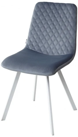 Обеденный стул M-City DAIQUIRI BLUVEL-06 BLUE / белый каркас, велюр