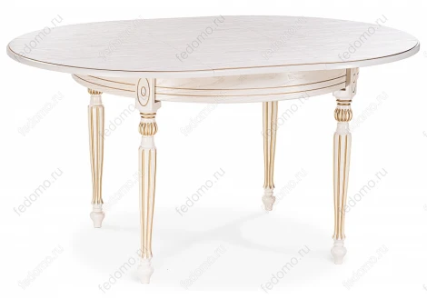 Стол Woodville Брейзер молочный / золото 483906