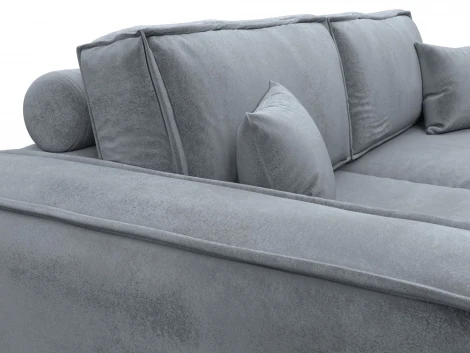 Диван прямой Лига-081 НПБ (ДСП/Пластик/Велюр/Серый) Лига Диванов 134137