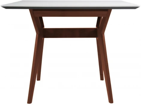 Стол R-Home Нарвик 960*960 мрамор Бьянко Темный орех