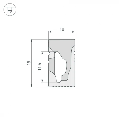 Силиконовый профиль WPH-FLEX-1018-SIDE-S10-50m WHITE (Arlight, Силикон) 040828