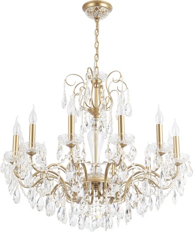 Подвесная люстра Crystal Lux MONTANA SP12 (220V, подвески, на цепи, подсвечник, свеча)